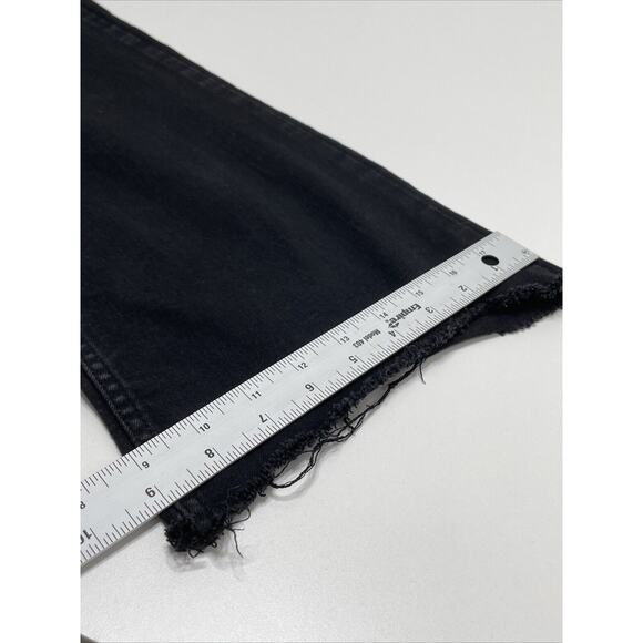 Lee Jeans Black Women 20 L Regular Fit Mid-rise Boot Cut Denim Raw Hem Goth Punk - Picture 12 of 14